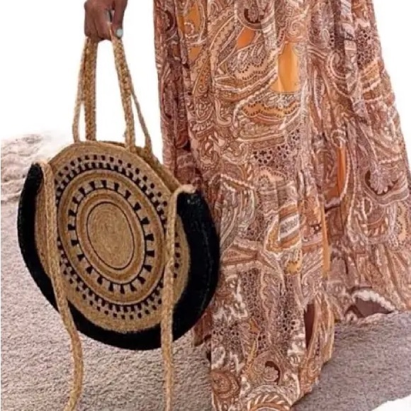 The Shanty Corporation Moroccan Round Bag (with crossbody) Beach Bag Purse - Picture 2 of 7